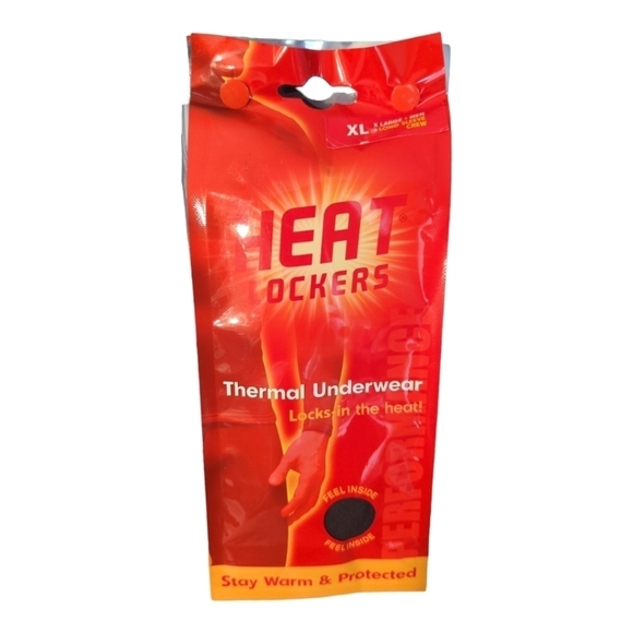 NWT Heat Lockers Men's Black Thermal Long Sleeve Crew Various Sizes - Picture 7 of 8